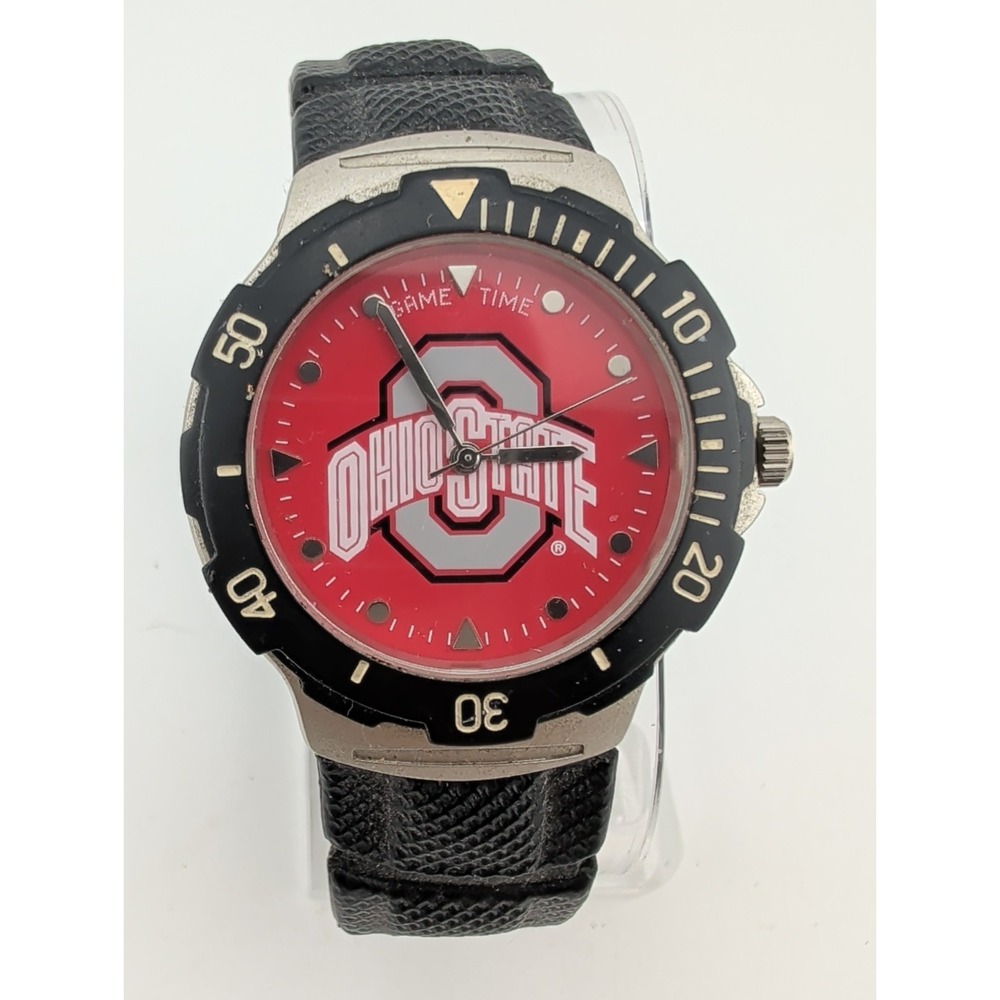 Game Time Agent Series Ohio State Buckeyes Men's Watch Black Band- New Battery